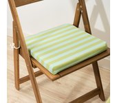 Cojín para asiento acolchado modelo maglia raya pistacho y turquesa 40x40x5 cm