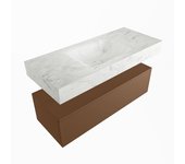 Mondiaz alan-dlux 110cm mueble de baño rust 1 cajón. con lavabo cloud centro sin orificios color opalo