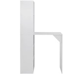 Mesa de bar con estantería blanca 115x59x200 cm