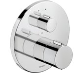 Duravit grifo mezclador termostático, termostato oculto, 2 consumidores, redondo, th4200014010, color: cromo