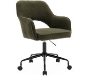 Silla de oficina borreguito con ruedas, jim, kaki, 60x62x99 cm