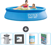 Paquete de piscina - intex - alrededor - 244x244x61 cm + accesorios cb125