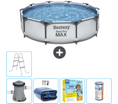 Paquete de piscina - bestway - alrededor - 305x305x76 cm + accesorios cb19