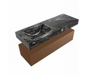 Mondiaz alan-dlux 130cm mueble de baño rust 1 cajón. con lavabo cloud izquierda sin orificios color lava