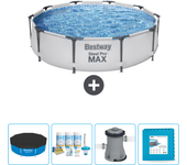 Paquete de piscina - bestway - alrededor - 305x305x76 cm + accesorios cb2