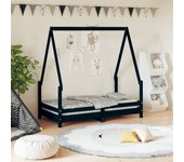 Estructura de cama para niños madera de pino negro 70x140 cm v5096 70 x 140 cm / negro