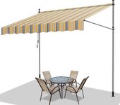Toldo de balcón mango de toldo retráctil manual a prueba de rayos ultravioleta azul amarillo 3m