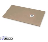 Plato de ducha 90x180 cm línea vulcanoplano beige ral 1019 en resina sintética y polvo de mármol con desagüe libre - frascio