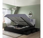 Cama matrimonial con canapé 160 x 200 cm diseño elevable steyr king