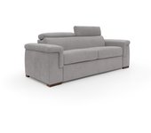 Giunone sofá cama convertible con colchón de 18 cm y reposacabezas reclinables en tejido impermeable 220 cm (mat. 140x197 cm) gris claro