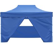 Carpa plegable profesional con 4 paredes acero azul 3x4 m