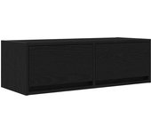 Mueble de tv | mueble de salón | mesa de tv de madera de roble negro 80x31x25,5 cm cfw28011