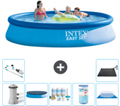 Paquete de piscina - intex - alrededor - 396x396x84 cm + accesorios a1129