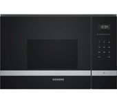 Horno microondas siemens bf525lms0 de empotrar, 20 l, 800 w, acero inoxidable negro
