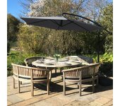 Sombrilla voladiza 3m 300cm inclinable con mecanismo manivela cubierta lmpermeable gratis parasol colgante terraza