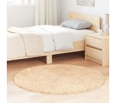Alfombra de pelo largo beige navarra 120x120 cm poliéster