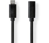 Cable usb - usb 3.2 gen 1 - usb-c macho - usb-c hembra - 60 w - 4k@60hz - 5 gbps - niquelado - 1.00 m - redondo - pvc - negro - label