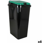 Cubo de basura para reciclaje tontarelli verde 45 l (6 unidades)