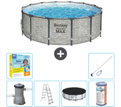 Paquete de piscina - bestway - alrededor - 427x427x122 cm + accesorios cb36