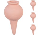 Relaxdays picos de riego con forma de vasijas, set de 4, autorriego para plantas de interior y balcón, 12x6cm, terracota