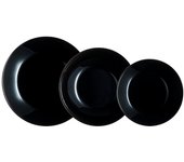 Vajilla vidrio arcopal zelie negro 12 piezas- 4 personas - negro