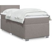 Somier de láminas con colchón taupe 90x200 cm tela