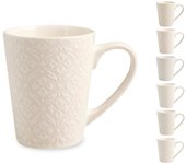 6x taza h&h slhouette en gres color marfil ml300