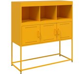 Aparador | aparador de comedor | armario de cocina de acero laminado en frío amarillo 100,5x39x107 cm cfw80212