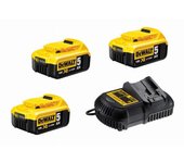 Pack de baterías dewalt 18v 5.0ah li-ion - 3 baterías + cargador - dcb115p3