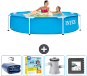 Paquete de piscina - intex - alrededor - 244x244x51 cm + accesorios cb10