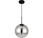 Lámpara colgante de techo de metal (20x85 cm) color cromo espejo y tulipa de cristal. bombilla e27. ref. 3323-1-s