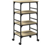 Carrito de cocina，estantería de cocina, carrito de servir madera ingeniería roble sonoma 45x35x89,5 cm cfw30894