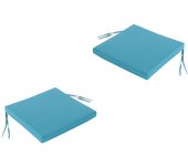 Pack 2 cojines para sillas de jardín turquesa 44x44x5 cm