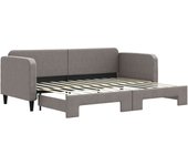 Sofá cama nido tela gris taupe 80x200 cm