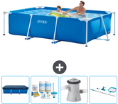 Paquete de piscina - intex - rectángulo - 260x160x65 cm + accesorios cb7