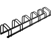 Relaxdays soporte bicicletas suelo, para 6 bicis, aparca bicis, ruedas de hasta 60mm, aparcabicicletas acero, antracita