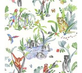 Papel pintado pared animales de la selva - jungle mania multi arthouse - rollo de 10 m x 0,53 m