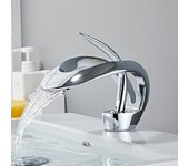 Grifo monomando para lavabo en cascada, line cromo