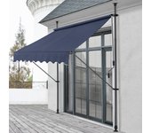 Toldo articulado stem barras telescópicas 300 x 120 x 220-309 cm azul oscuro [pro.tec]