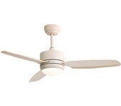 Ventilador de techo moderno de 46 pulgadas con luz led de 18w, 3 aspas de abs, motor dc reversible a 6 velocidades, control remoto