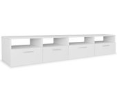 Mueble tv buffet tv diseño práctico 2 piezas aglomerado 95 cm blanco 2502082