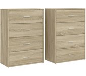 Aparadores 2 uds | aparador de comedor | armario de cocina madera de ingeniería roble sonoma 60x31x84 cm cfw22526