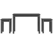 3 piezas mesas apilables | mesita auxiliar | mesa de café madera maciza de pino gris cfw67306