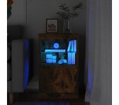 Aparador | aparador de comedor | armario de cocina con luces led roble ahumado 41x37x67 cm cfw16330