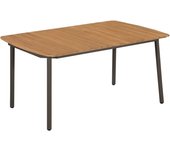 Maison exclusive - mesa de jardín madera maciza de acacia y acero 150x90x72 cm