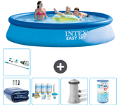 Paquete de piscina - intex - alrededor - 396x396x84 cm + accesorios a681
