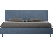 Cama sin somier acolchada 180x200 microfibra azul adele