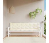 Cojines de banco de jardín 2 uds | cojín exterior blanco crema 200x50x7 cm cfw64133