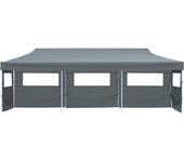 Carpa de fiestas pop-up plegable con 5 paredes antracita 3x9 m