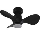 Lindby ventilador de techo led enon, negro, motor de cc, silencioso, ventilador